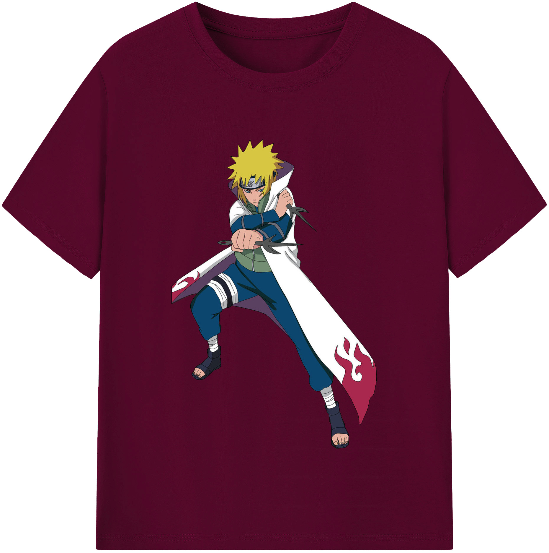 （画像用） NARUTO -ナルト- 波風 ミナト Namikaze Minato レディースカジュアルプリントTシャツ（綿100％）